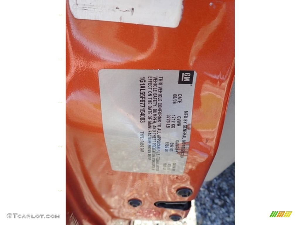 2007 Cobalt LT Sedan - Sunburst Orange Metallic / Gray photo #18