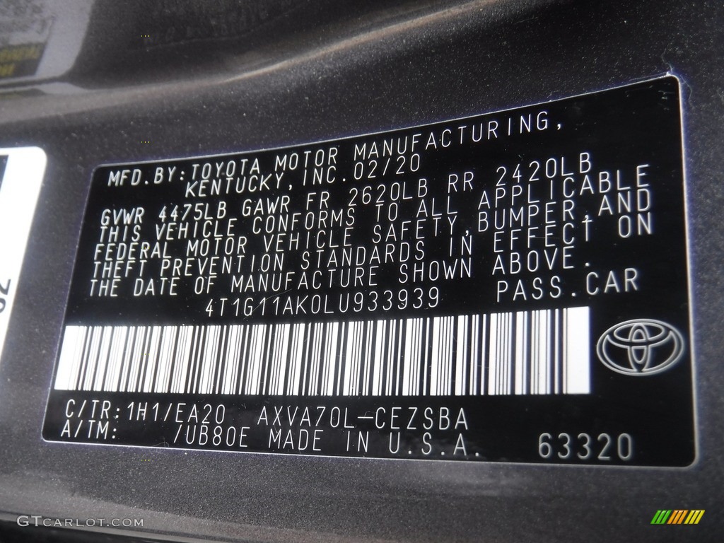 2020 Camry SE - Predawn Gray Mica / Black photo #29