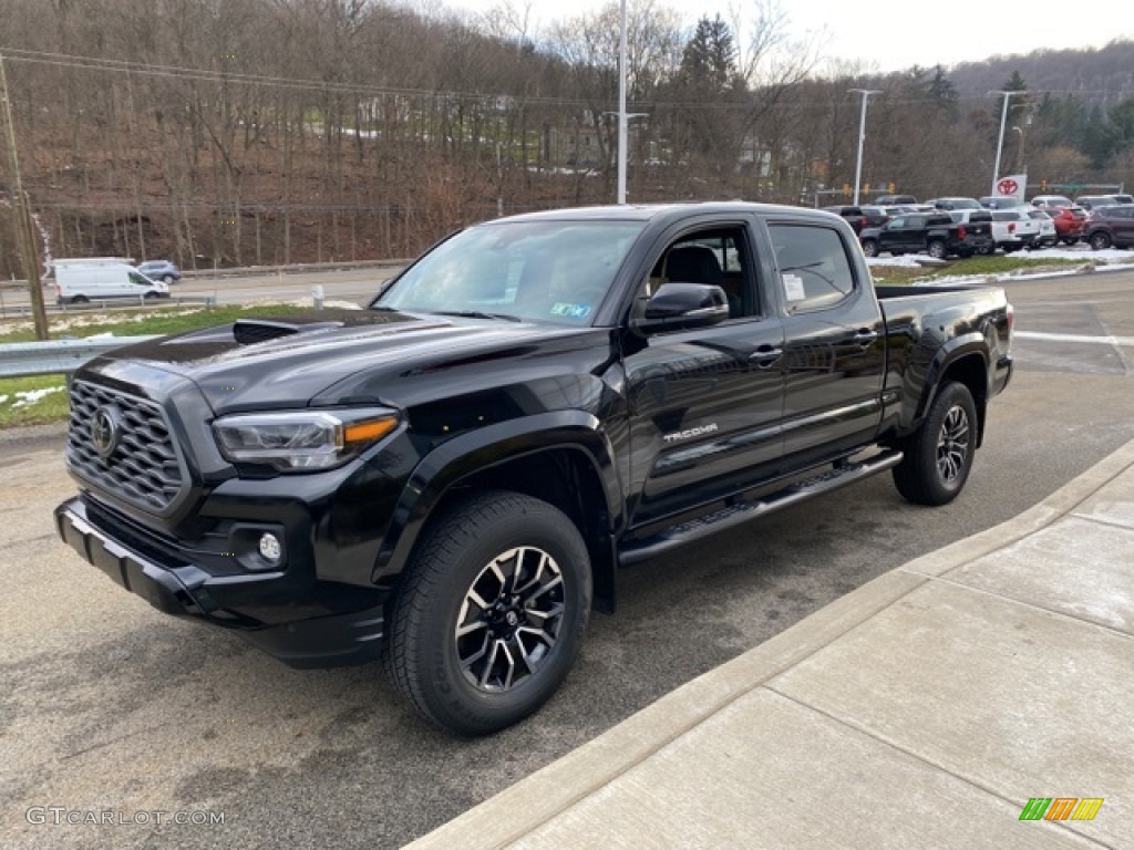 Midnight Black Metallic 2021 Toyota Tacoma TRD Sport Double Cab 4x4 Exterior Photo #140702001