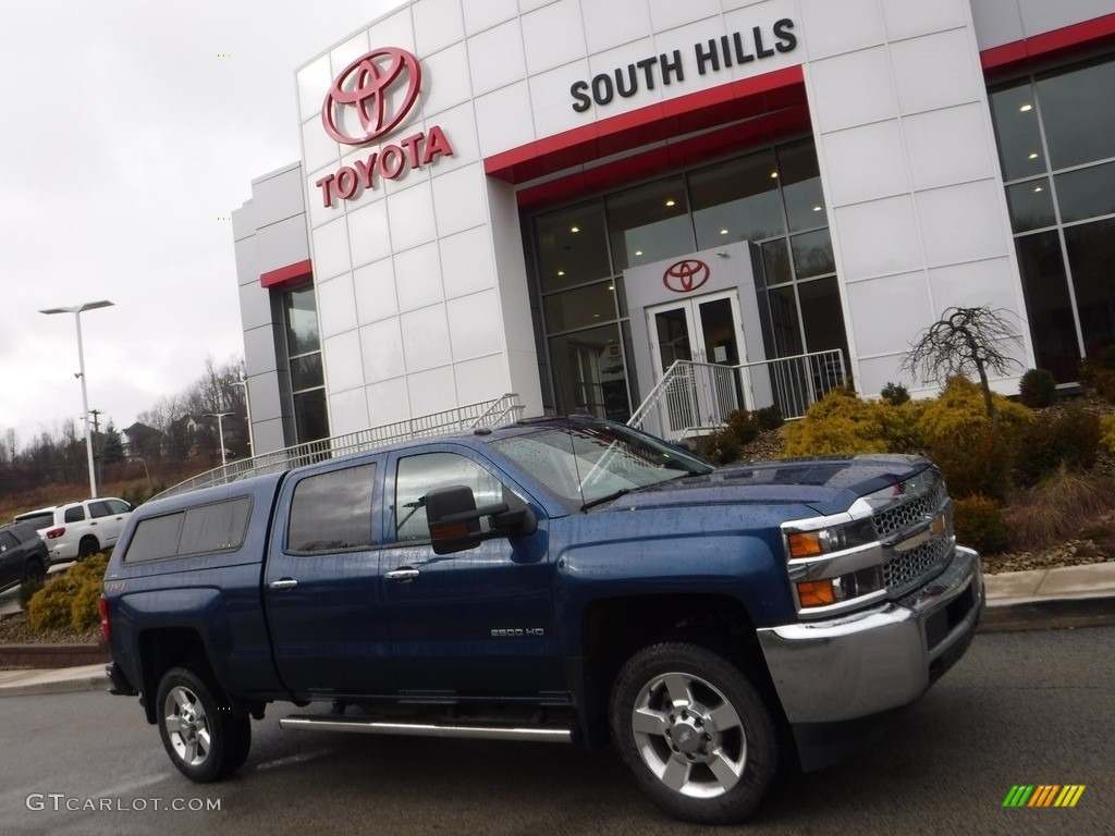 2019 Silverado 2500HD Work Truck Crew Cab 4WD - Deep Ocean Blue Metallic / Dark Ash/Jet Black photo #2