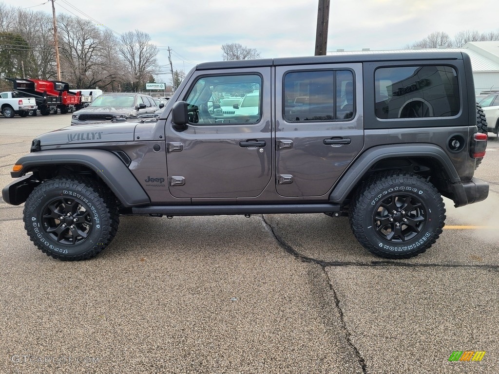 2021 Wrangler Unlimited Willys 4x4 - Granite Crystal Metallic / Black photo #8