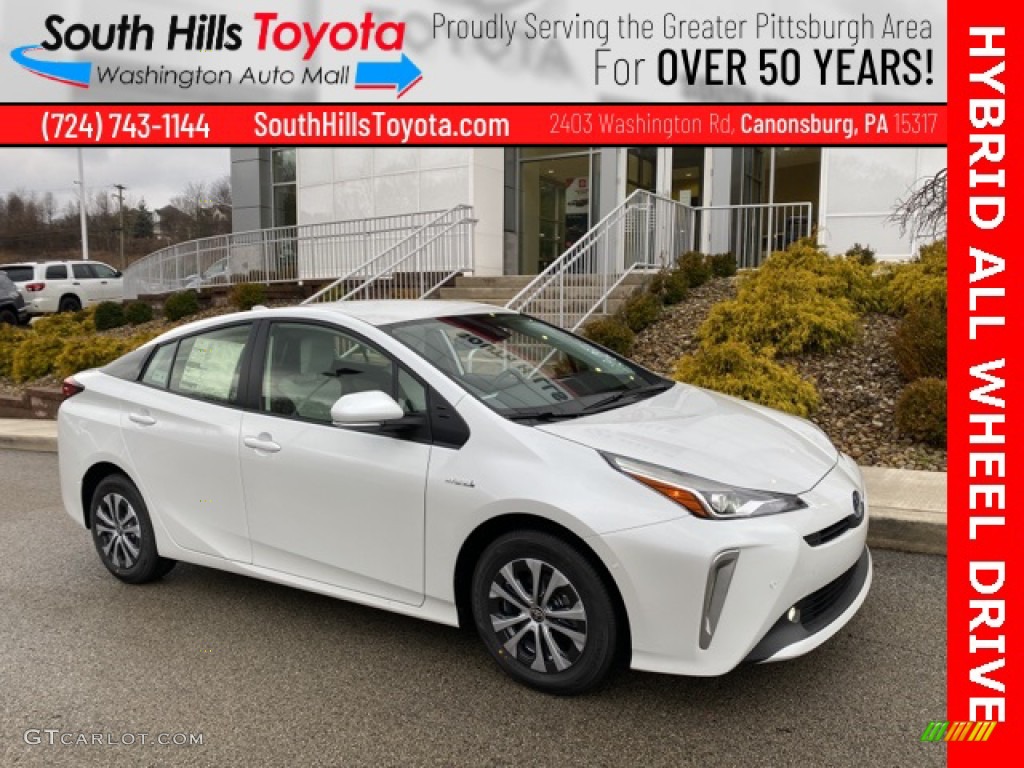 2021 Prius XLE AWD-e - Wind Chill Pearl / Moonstone photo #1
