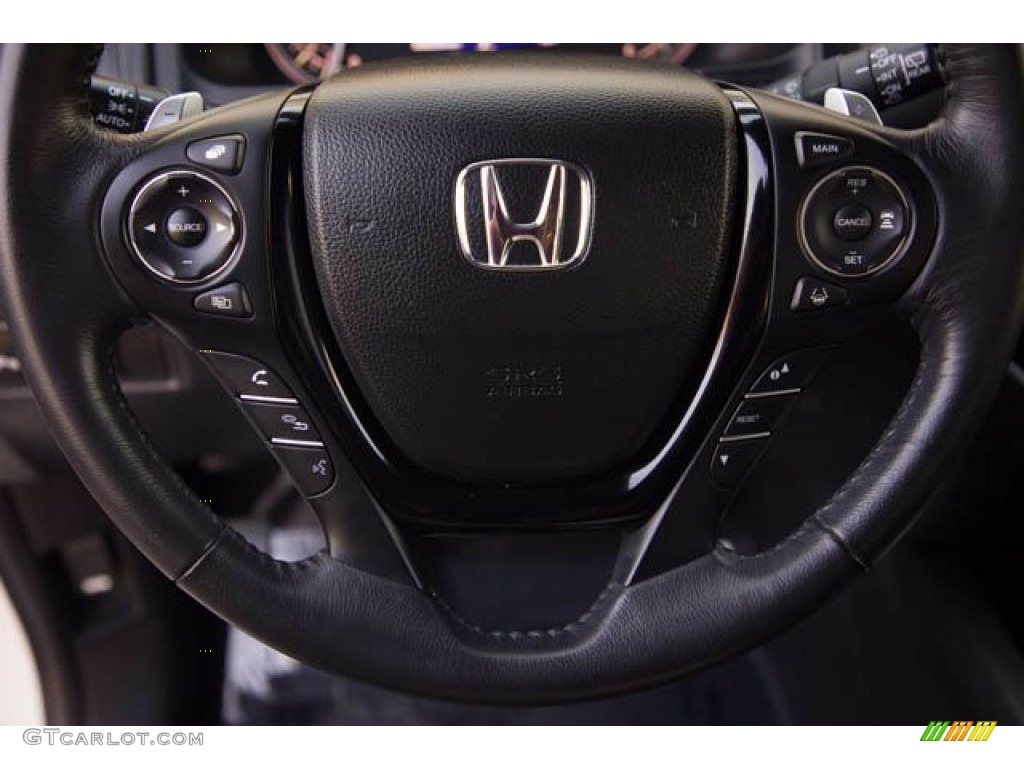 2018 Honda Pilot Touring Black Steering Wheel Photo #140709176