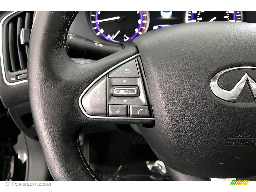 2017 Infiniti Q50 3.0t Graphite Steering Wheel Photo #140709974
