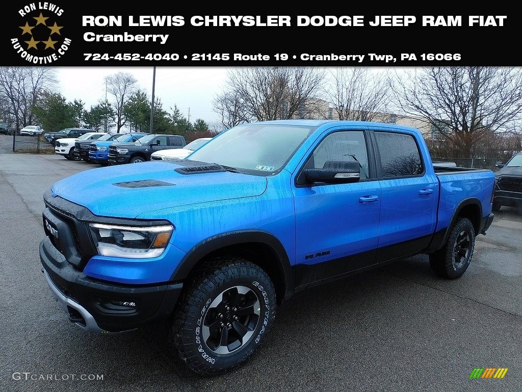 2021 1500 Rebel Crew Cab 4x4 - Hydro Blue Pearl / Black photo #1