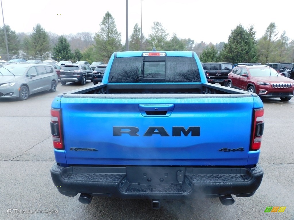 2021 1500 Rebel Crew Cab 4x4 - Hydro Blue Pearl / Black photo #6