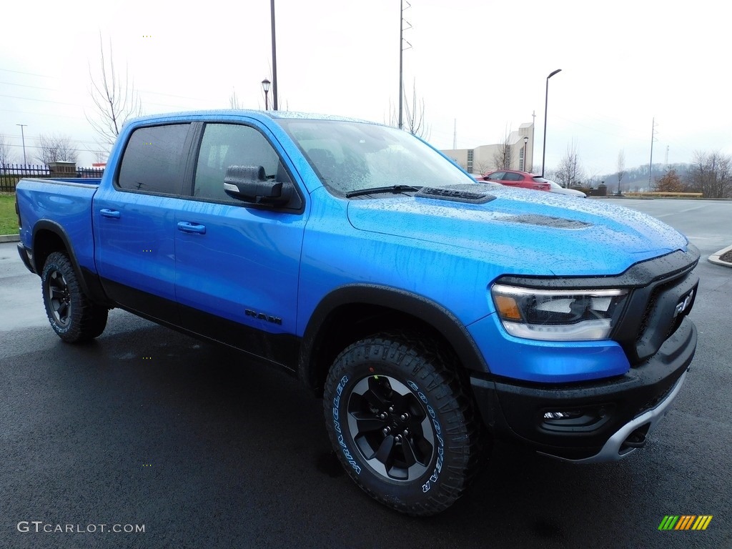 Hydro Blue Pearl 2021 Ram 1500 Rebel Crew Cab 4x4 Exterior Photo #140711717