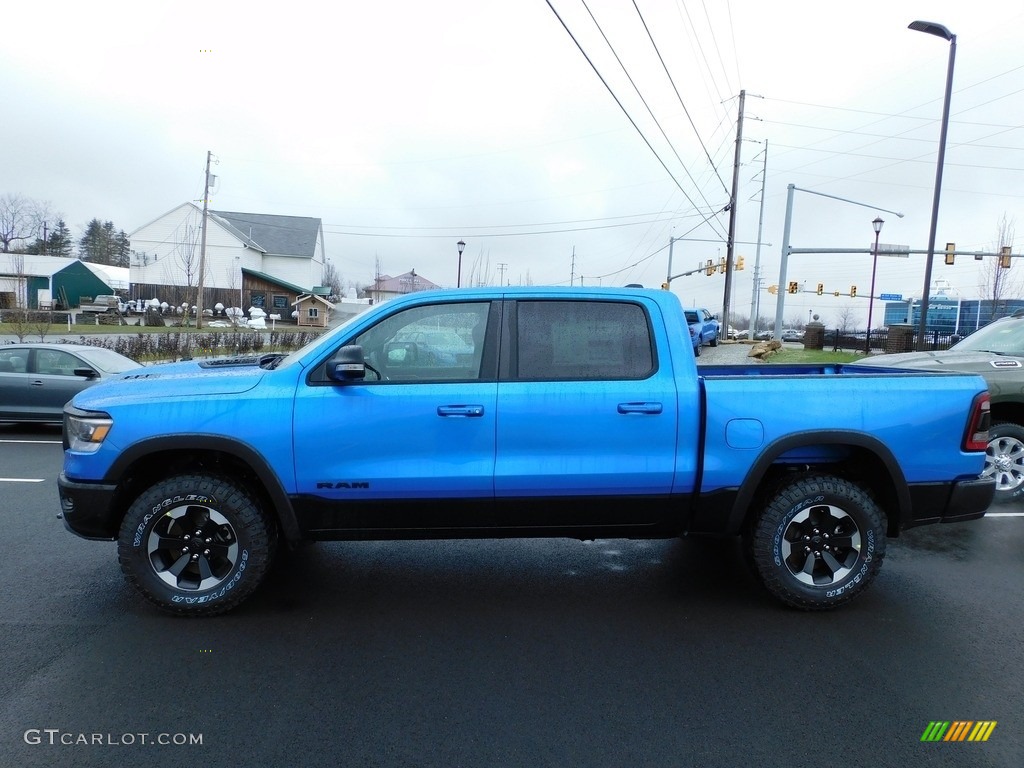 Hydro Blue Pearl 2021 Ram 1500 Rebel Crew Cab 4x4 Exterior Photo #140711791