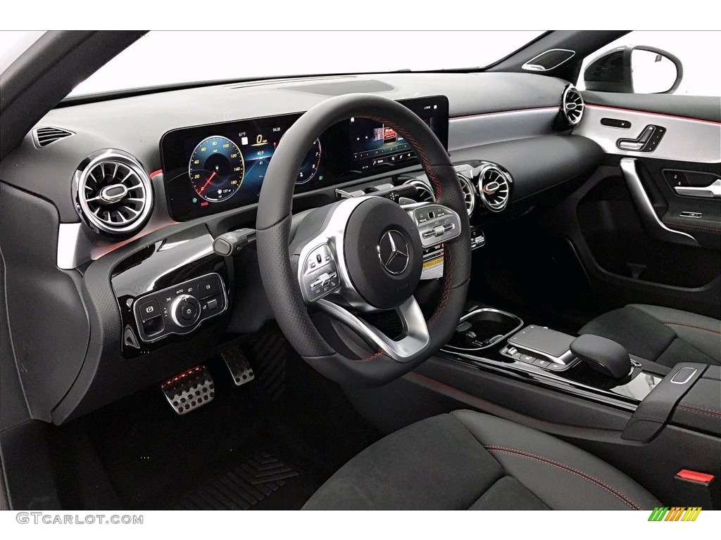 2021 A 220 Sedan - Digital White Metallic / Black/DINAMICA w/Red Stitching photo #4