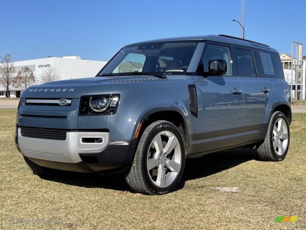 Tasman Blue Metallic 2021 Land Rover Defender 110 SE Exterior Photo #140720496