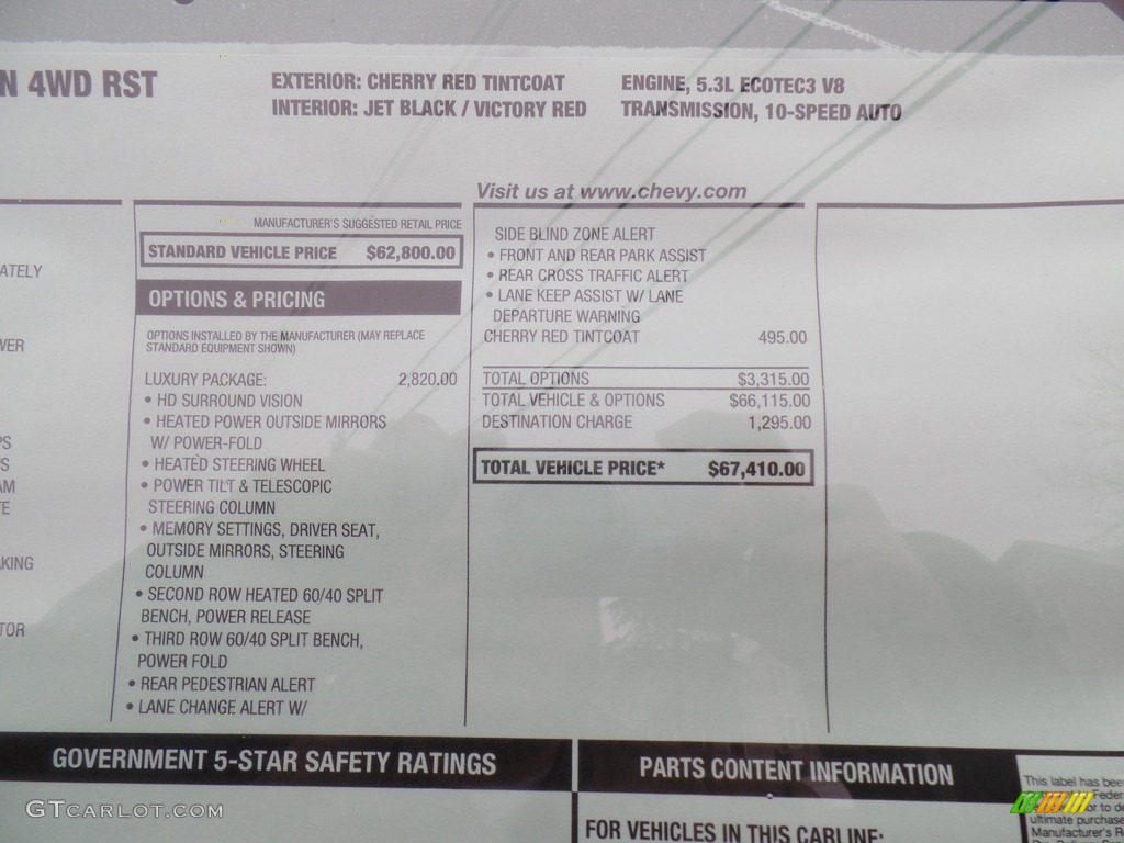 2021 Suburban RST 4WD - Cherry Red Tintcoat / Jet Black/Victory Red photo #52