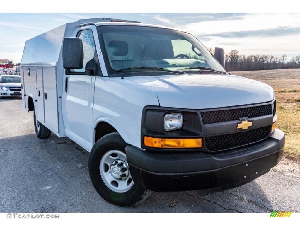 Summit White 2016 Chevrolet Express Cutaway 3500 Service Utility Truck Exterior Photo #140726082