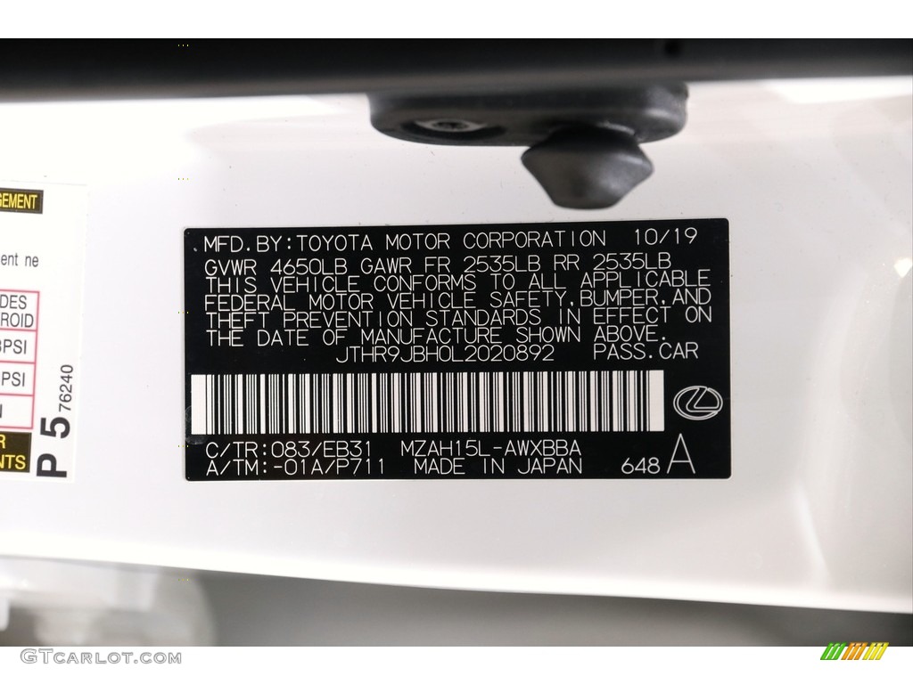 2020 UX Color Code 083 for Ultra White Photo #140728017