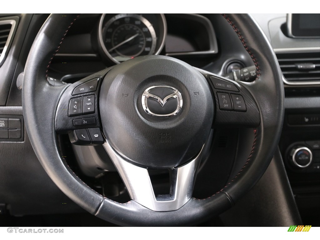 2015 Mazda MAZDA3 i Grand Touring 5 Door Black Steering Wheel Photo #140728173