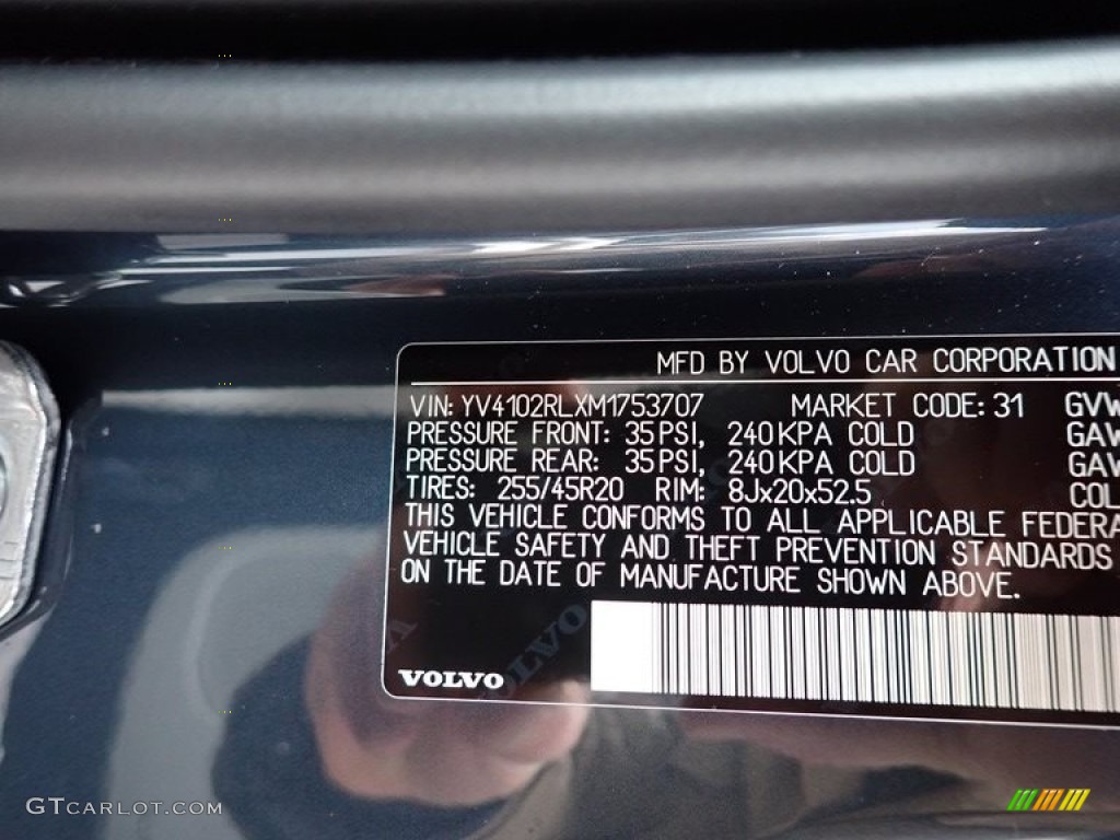 2021 XC60 T5 AWD Inscription - Denim Blue Metallic / Blonde/Charcoal photo #11