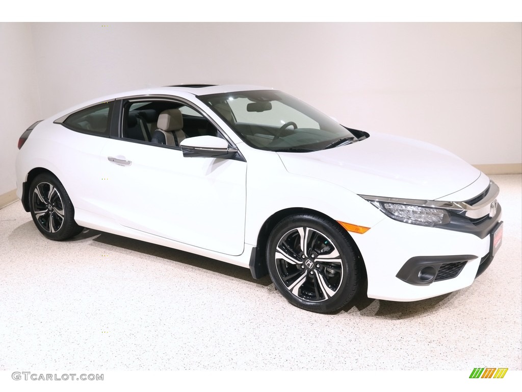 White Orchid Pearl 2018 Honda Civic Touring Coupe Exterior Photo #140731048