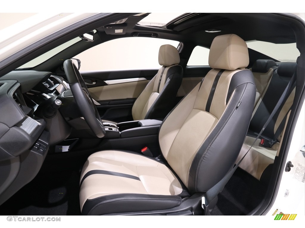 Black/Ivory Interior 2018 Honda Civic Touring Coupe Photo #140731127