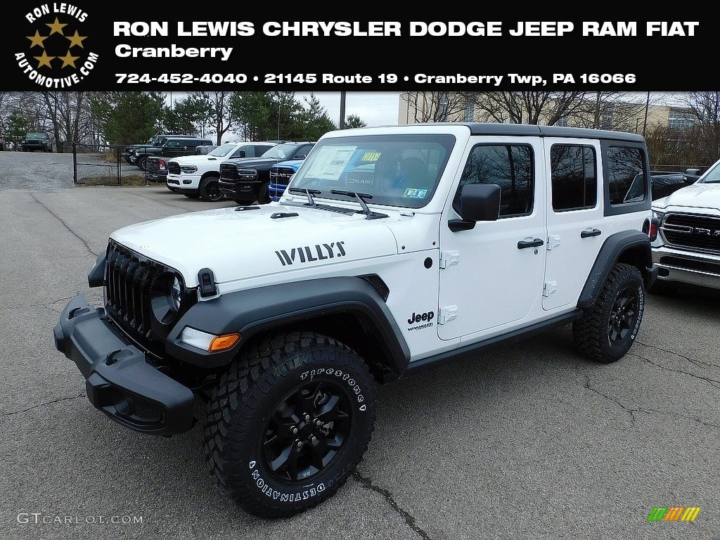 2021 Wrangler Unlimited Willys 4x4 - Bright White / Black photo #1