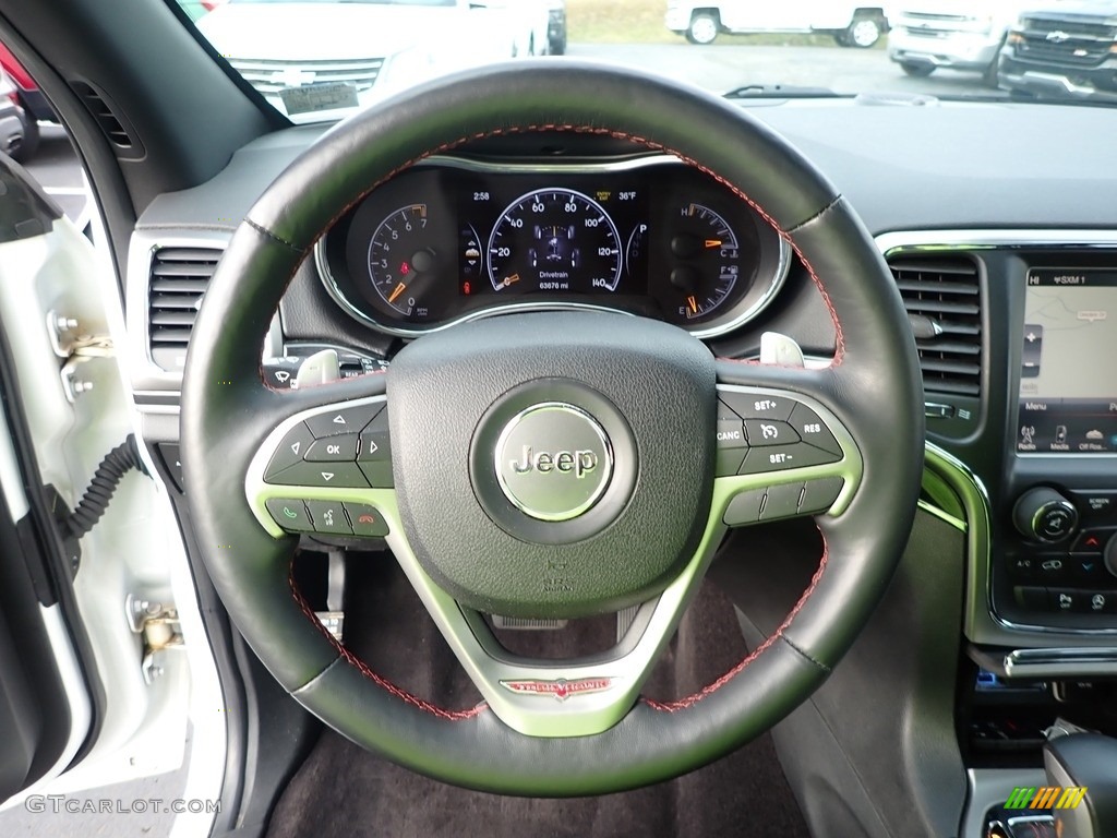 2017 Jeep Grand Cherokee Trailhawk 4x4 Black/Dark Ruby Red Steering Wheel Photo #140731502