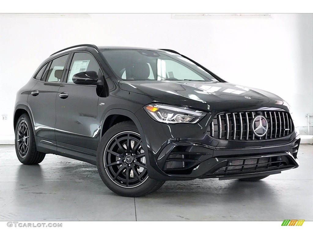 2021 GLA AMG 45 4Matic - Cosmos Black Metallic / Neva Grey/Black photo #12