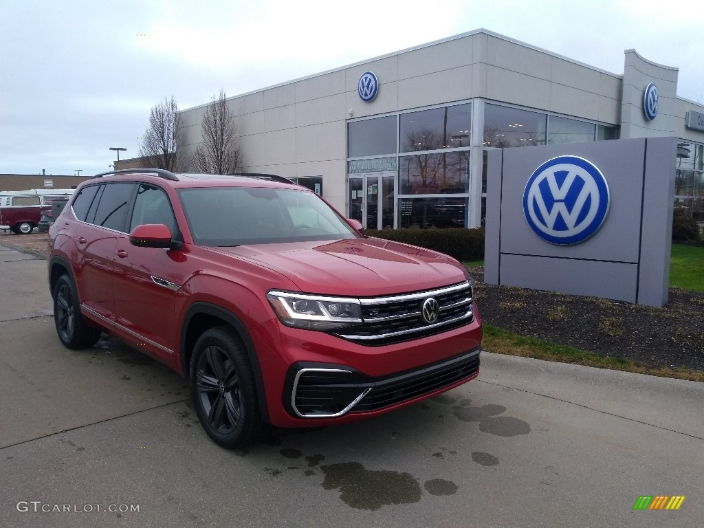 Aurora Red Metallic 2021 Volkswagen Atlas SE R-Line Exterior Photo #140733078