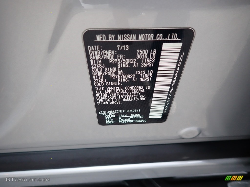2014 QX80 AWD - Liquid Platinum / Graphite photo #16