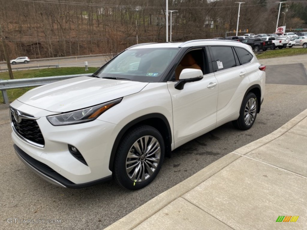 Blizzard White Pearl 2021 Toyota Highlander Platinum AWD Exterior Photo #140737395