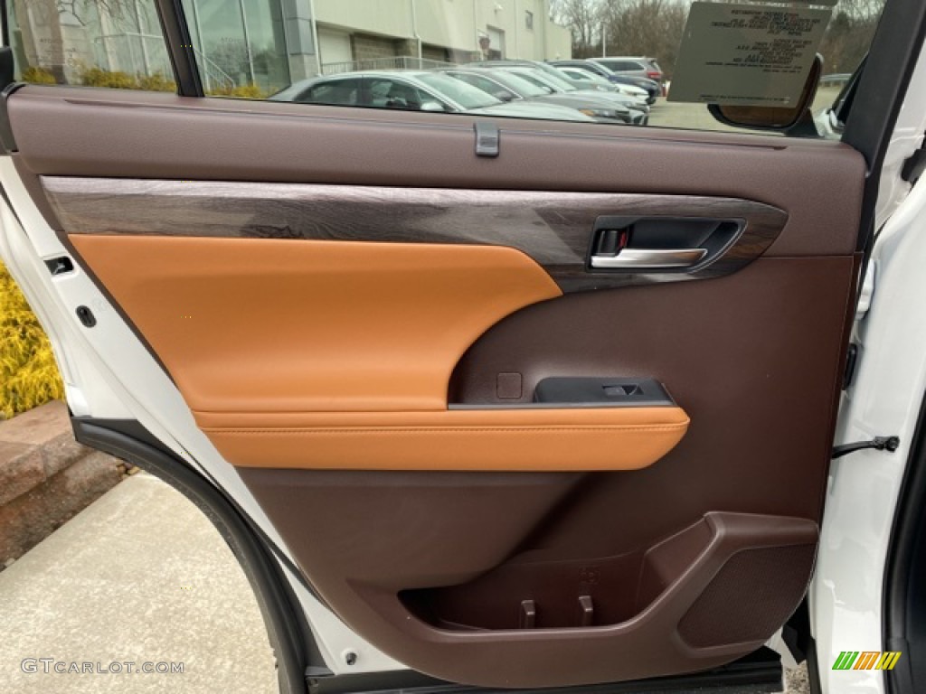 2021 Toyota Highlander Platinum AWD Glazed Caramel Door Panel Photo #140737815