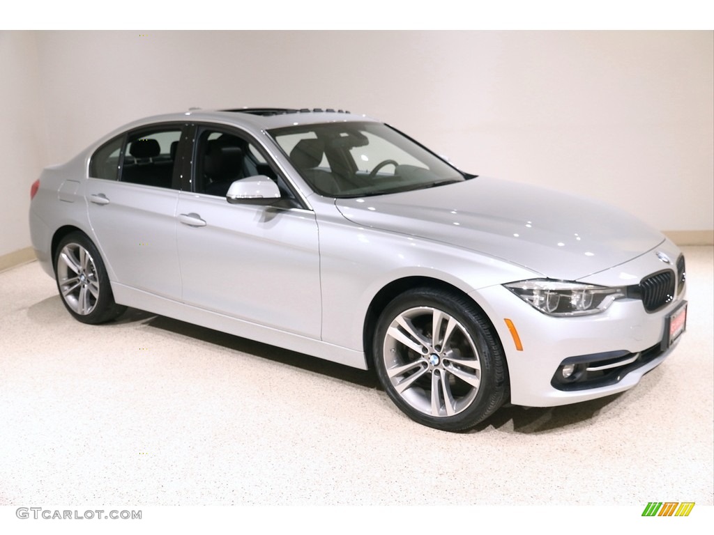2018 3 Series 330i xDrive Sedan - Glacier Silver Metallic / Black photo #1