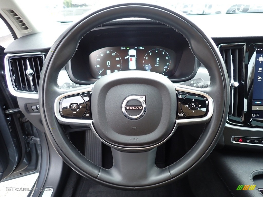 2017 Volvo S90 T6 AWD Charcoal Steering Wheel Photo #140739709