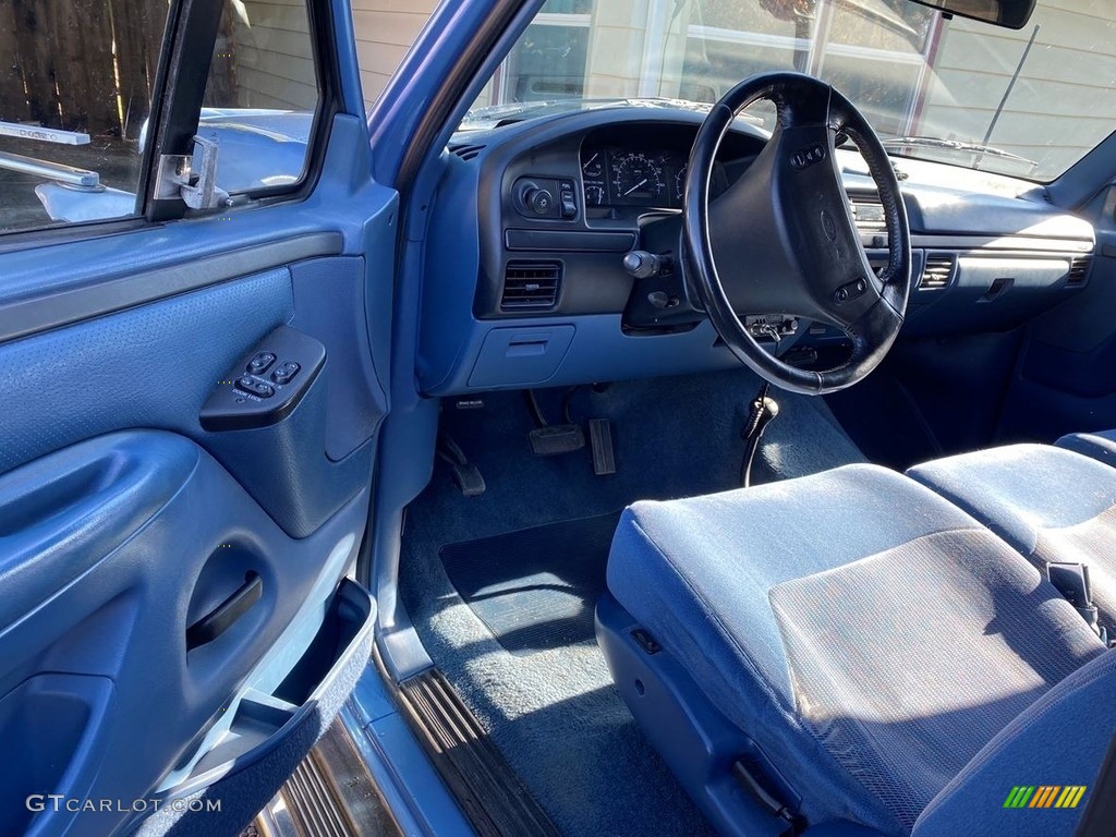 1996 F250 XLT Extended Cab 4x4 - Portofino Blue Metallic / Blue photo #8