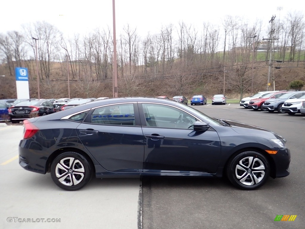 2018 Civic LX Sedan - Aegean Blue Metallic / Gray photo #6