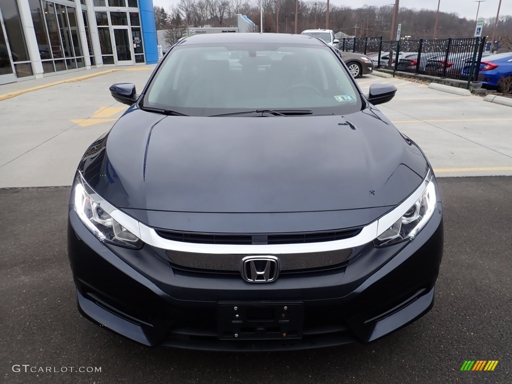 2018 Civic LX Sedan - Aegean Blue Metallic / Gray photo #8