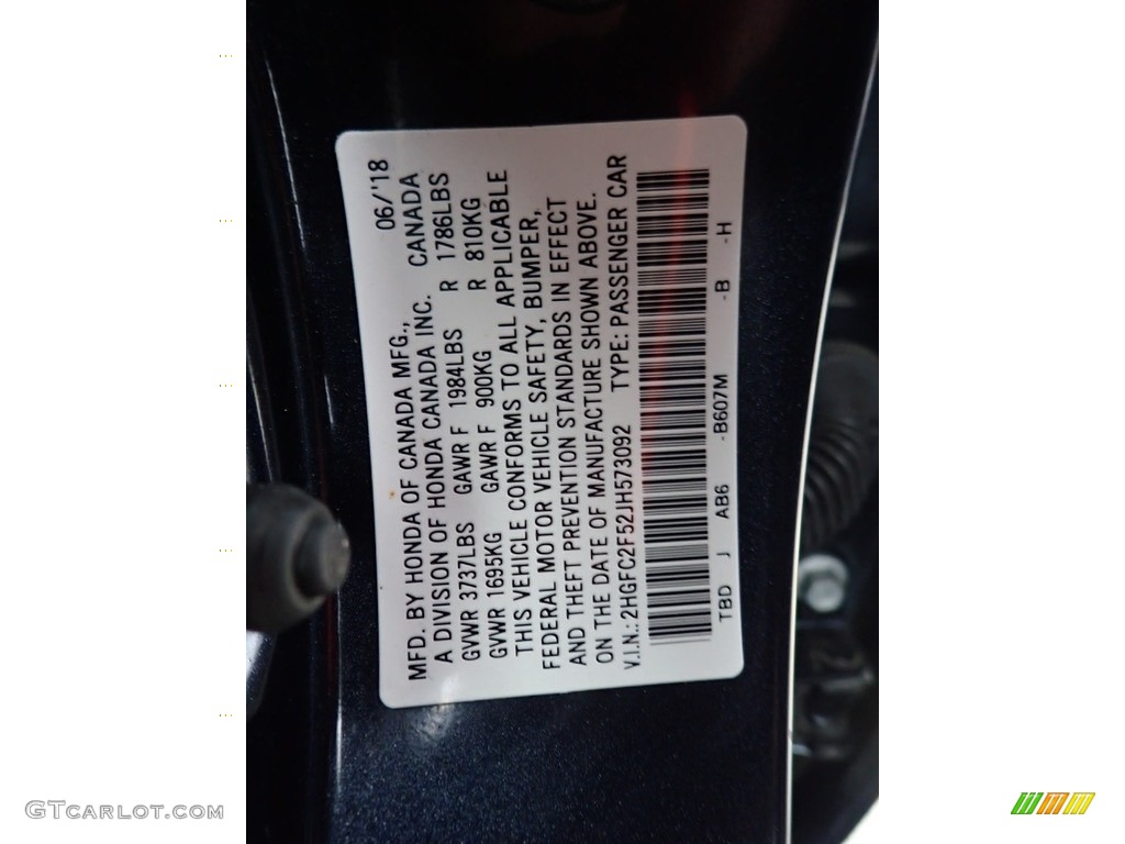 2018 Civic LX Sedan - Aegean Blue Metallic / Gray photo #23