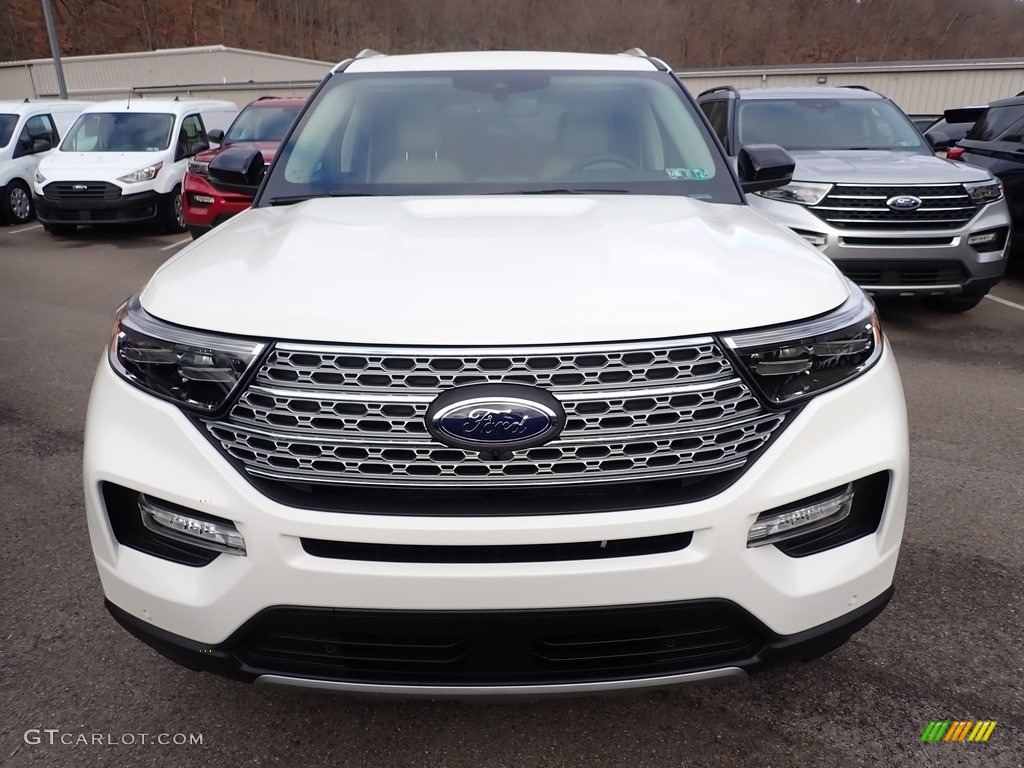 2021 Explorer Limited 4WD - Star White Metallic Tri-Coat / Sandstone photo #4