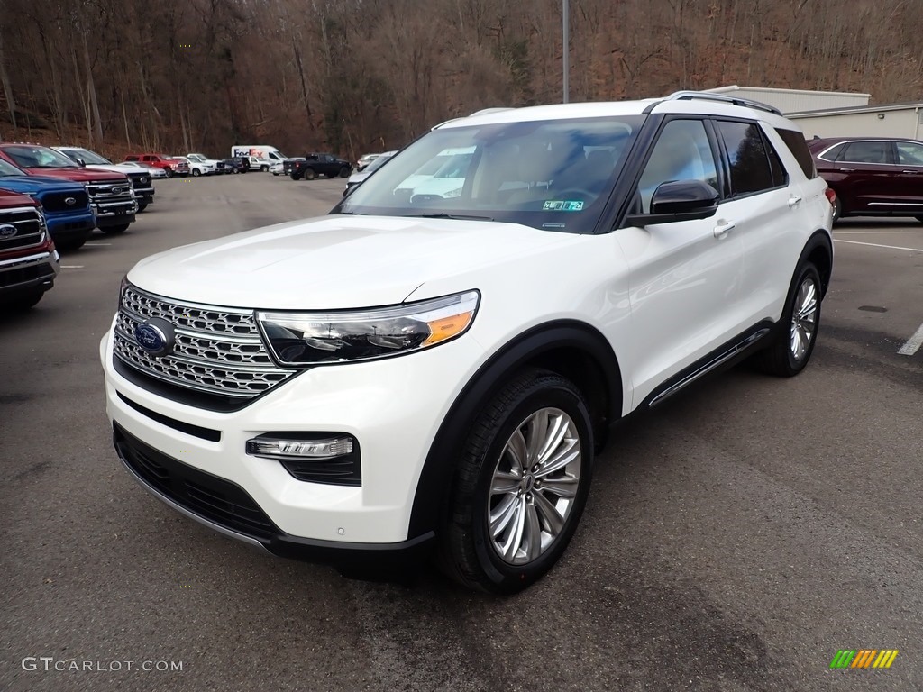 2021 Explorer Limited 4WD - Star White Metallic Tri-Coat / Sandstone photo #5