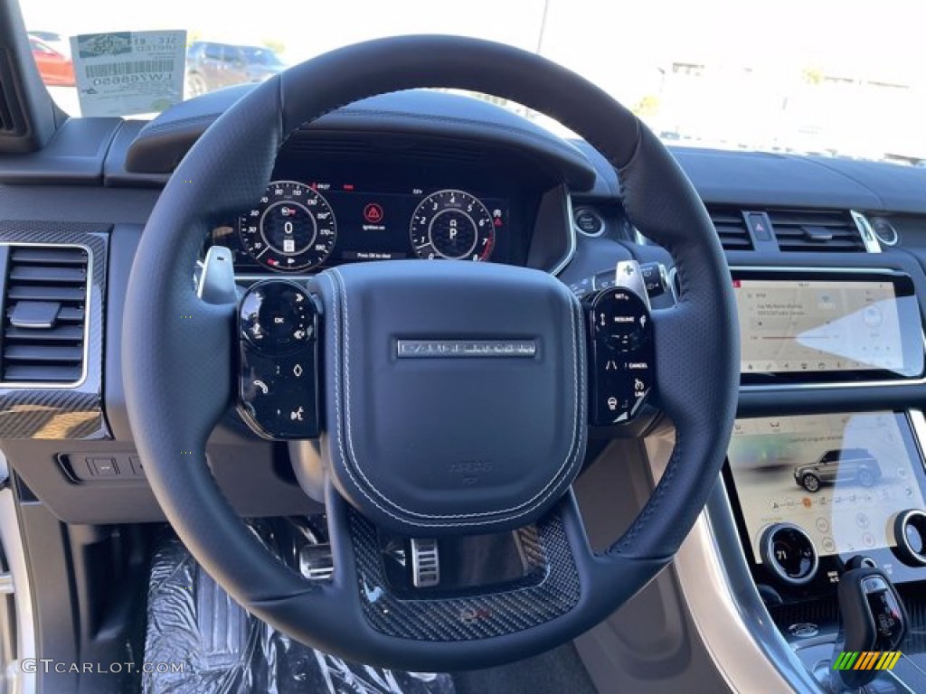 2021 Land Rover Range Rover Sport SVR Carbon Edition Ebony Steering Wheel Photo #140744338