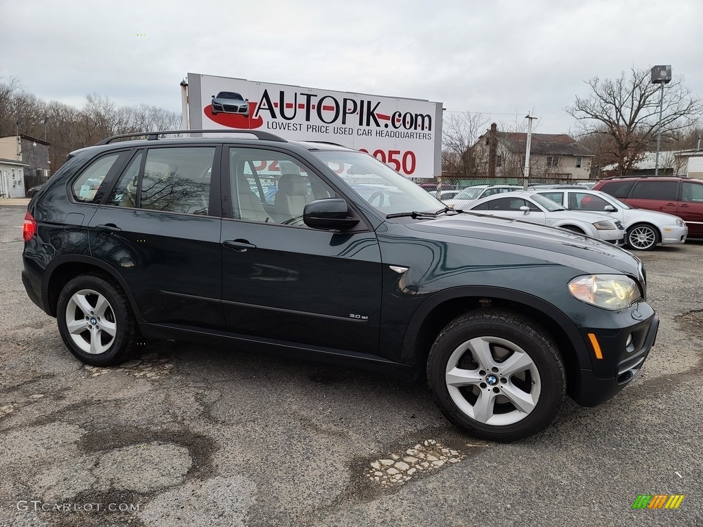 2007 X5 3.0si - Deep Green Metallic / Black photo #2
