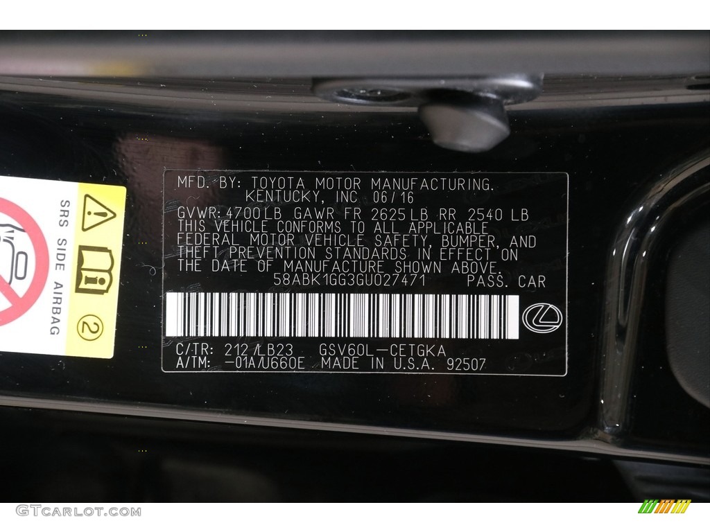 2016 ES Color Code 212 for Obsidian Photo #140747389