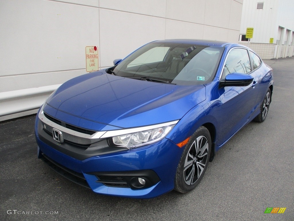 Aegean Blue Metallic 2018 Honda Civic EX-T Coupe Exterior Photo #140748319