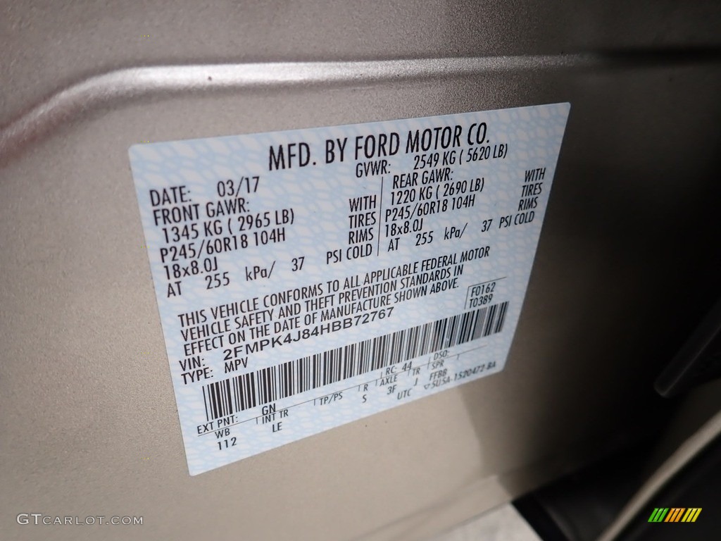 2017 Edge SEL AWD - White Gold Metallic / Ebony photo #23