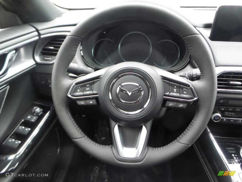 2021 Mazda CX-9 Grand Touring AWD Black Steering Wheel Photo #140752558