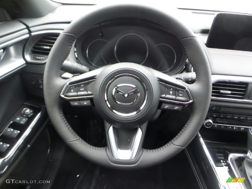 2021 Mazda CX-9 Grand Touring AWD Black Steering Wheel Photo #140752717