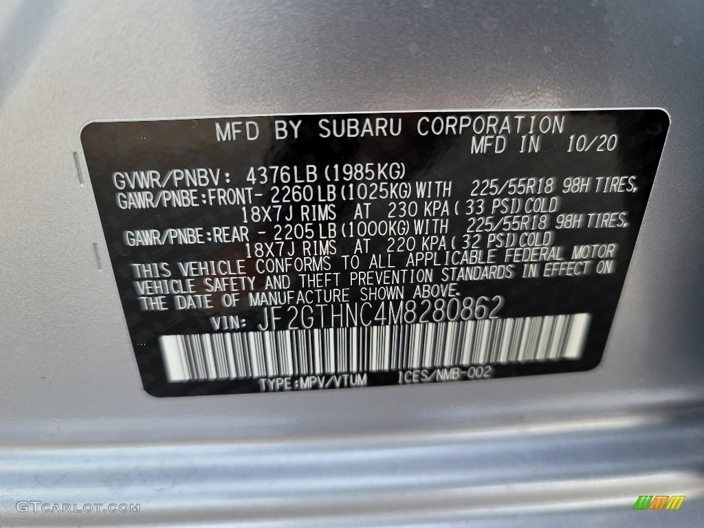 2021 Crosstrek Limited - Ice Silver Metallic / Black photo #10