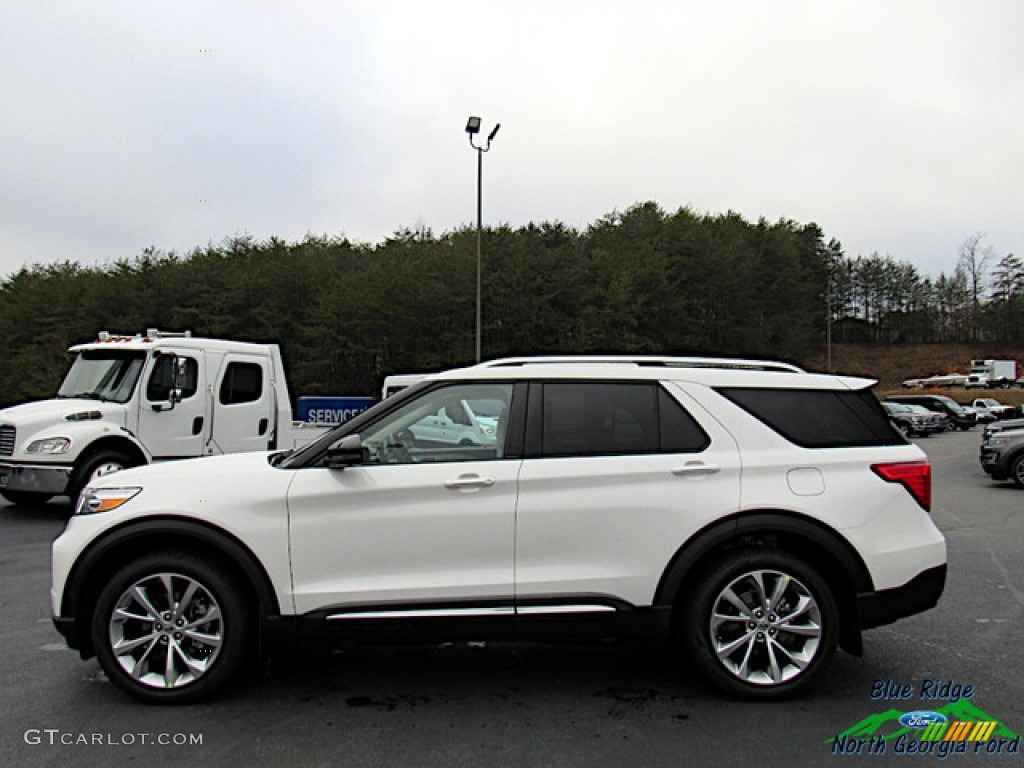 2021 Explorer Platinum 4WD - Star White Metallic Tri-Coat / Sandstone photo #2
