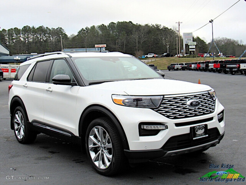 2021 Explorer Platinum 4WD - Star White Metallic Tri-Coat / Sandstone photo #7