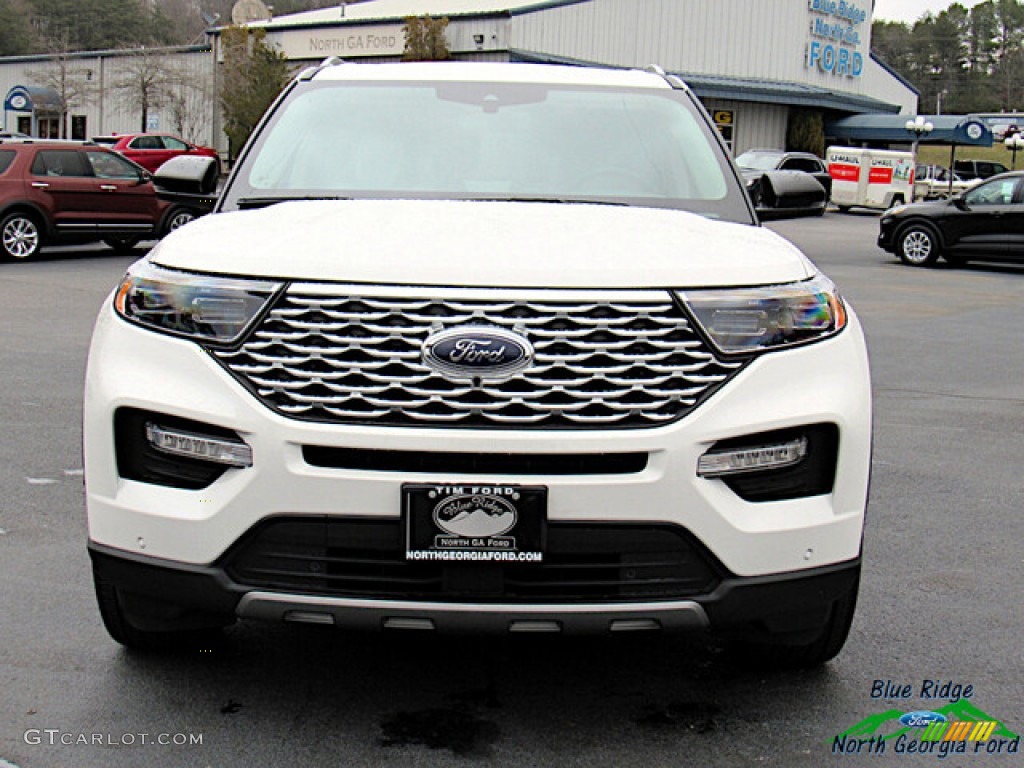 2021 Explorer Platinum 4WD - Star White Metallic Tri-Coat / Sandstone photo #8
