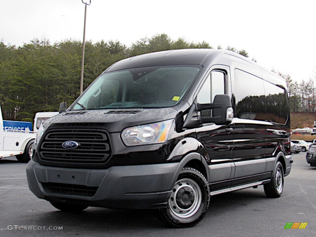 Shadow Black 2017 Ford Transit Wagon XLT 350 MR Long Exterior Photo #140767216