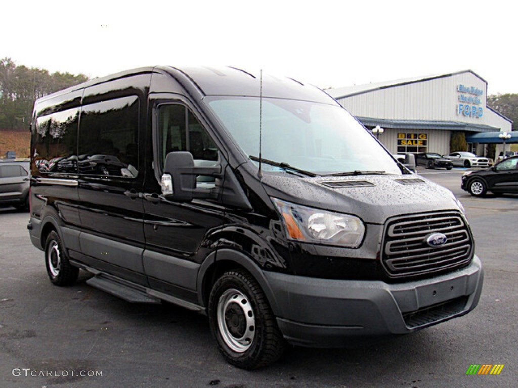 Shadow Black 2017 Ford Transit Wagon XLT 350 MR Long Exterior Photo #140767328