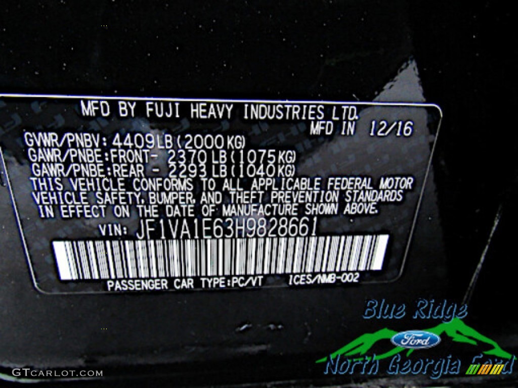 2017 WRX Premium - Crystal Black Silica / Carbon Black photo #24